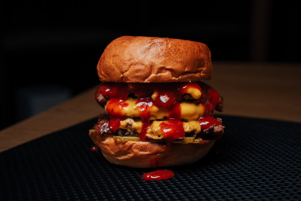 Triple Stack burger with three beef patties